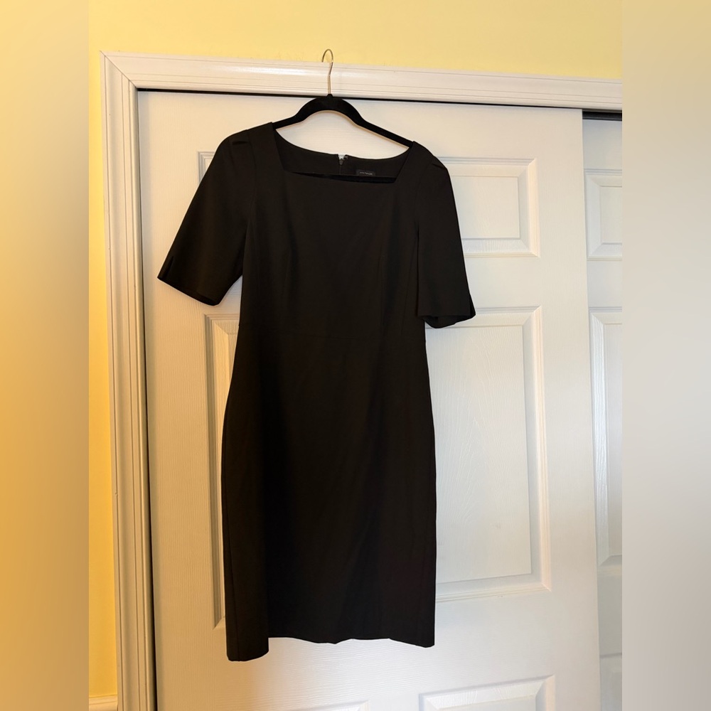 Ann Taylor Elegant Black Midi Dress